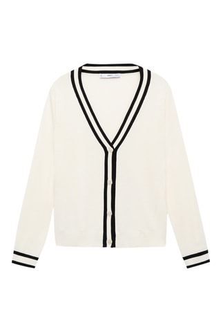 Cardigan rayures contrastantes - Ecru