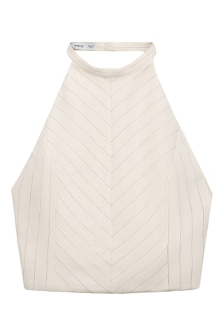 Top halter rayures - Blanc cassé