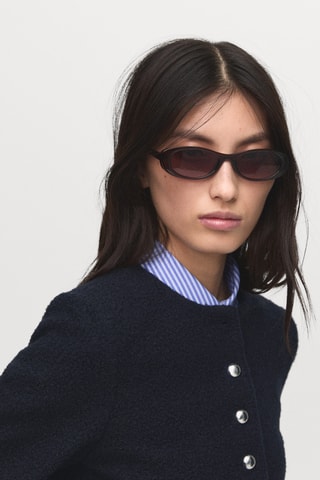 Stoffen Jasje met Sierknopen - Marineblauw