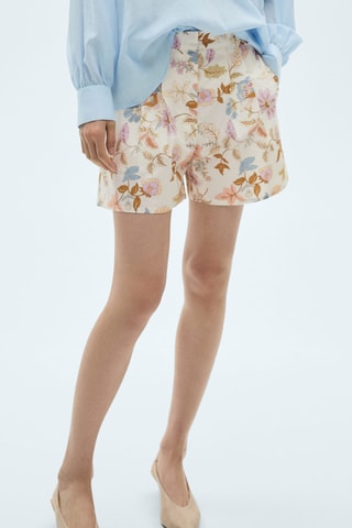 Short fleuri pinces - Ecru
