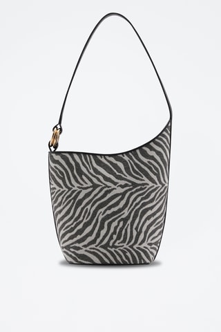 Grand sac seau à imprimé zèbre - Noir