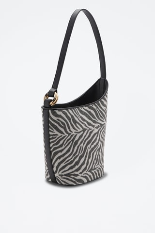 Grand sac seau à imprimé zèbre - Noir