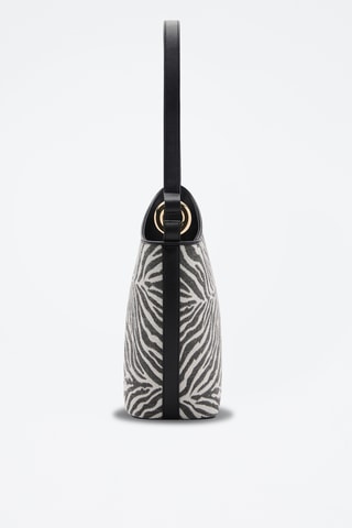 Grand sac seau à imprimé zèbre - Noir