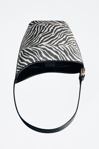 Grand sac seau à imprimé zèbre - Noir