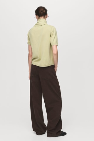 Pull manches courtes à foulard - Vert pastel