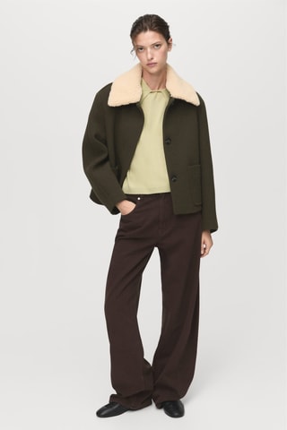 Pull manches courtes à foulard - Vert pastel