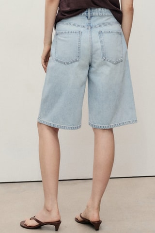 Short en jean droit taille normale - Bleu clair