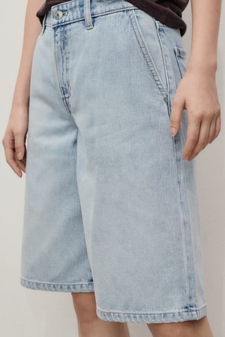 Short en jean droit taille normale - Bleu clair
