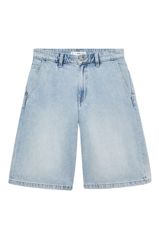Short en jean droit taille normale - Bleu clair