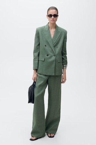 Blazer costume lin - Vert forêt