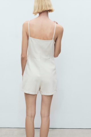 Robe chasuble denim - Blanc