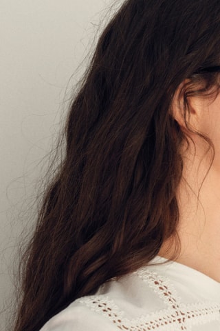 T-shirt met Geborduurde details - Gebroken Wit