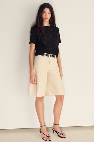 T-shirt détails brodés - Noir