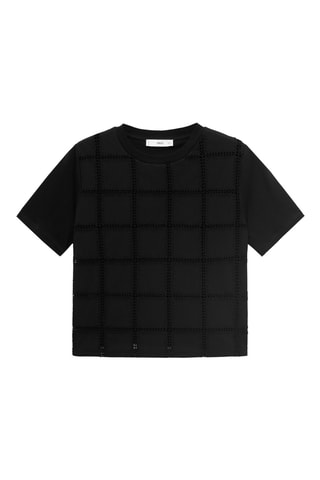 T-shirt détails brodés - Noir