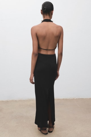 Robe drapée dos nu - Noir