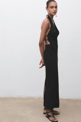 Robe drapée dos nu - Noir