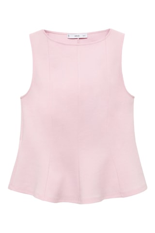 Haut péplum détails coutures - Rose pastel