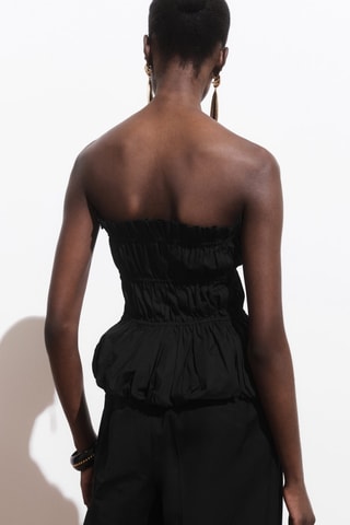 Top bustier froncé - Noir