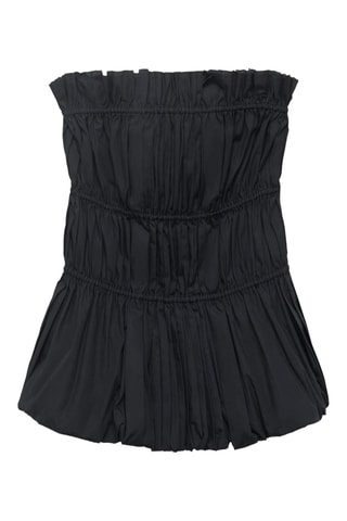 Top bustier froncé - Noir