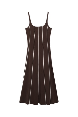 Robe coton à rayures - Marron