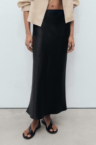 Jupe longue satinée - Noir