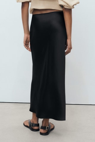 Jupe longue satinée - Noir