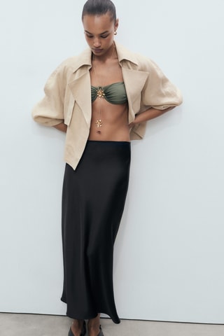 Jupe longue satinée - Noir