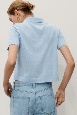 Bermuda en jean taille normale à pinces - Bleu clair