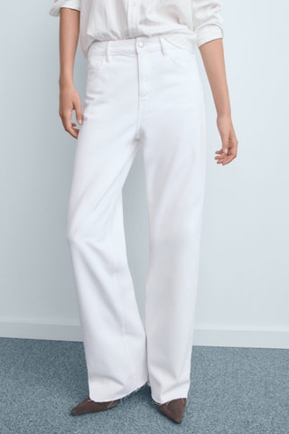 Jean Danila large taille haute - Blanc