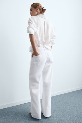 Jean Danila large taille haute - Blanc