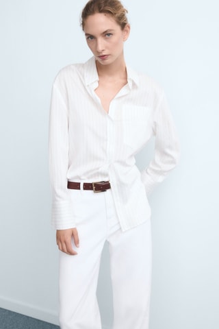 Jean Danila large taille haute - Blanc