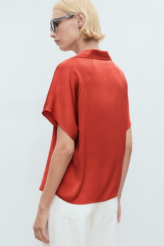 Chemise fluide manches courtes - Rouge