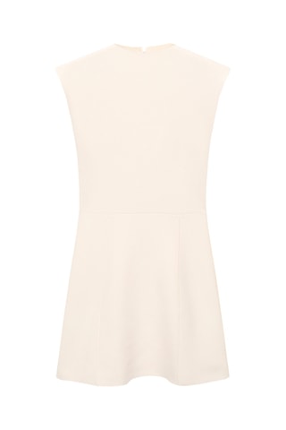 Robe évasée maille col montant - Ecru