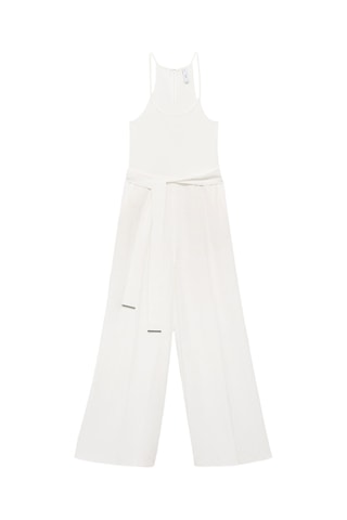 Combinaison assortie avec ceinture - Blanc cassé