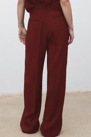 Pantalon droit pinces - Rouge
