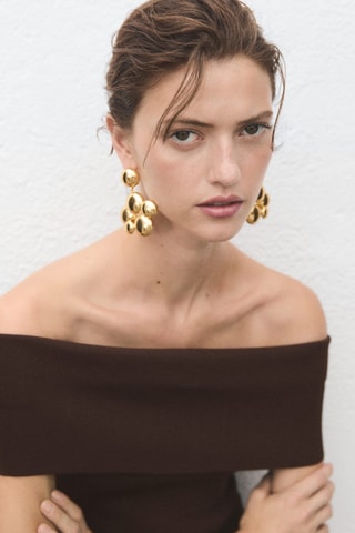 Top bustier maille - Chocolat