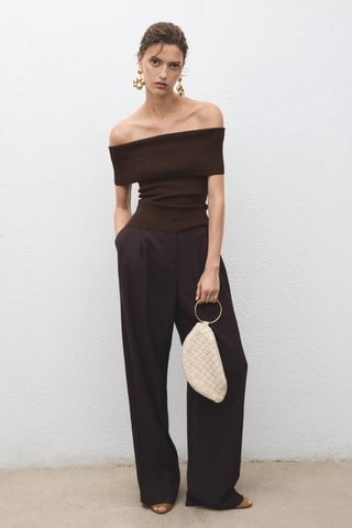 Top bustier maille - Chocolat