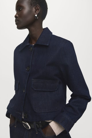 Veste denim poches - Bleu