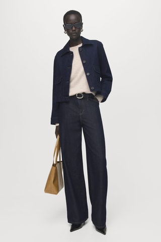 Veste denim poches - Bleu