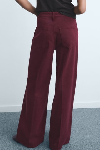 Jean large taille haute - Lie-de-vin