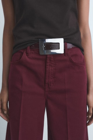 Jean large taille haute - Lie-de-vin