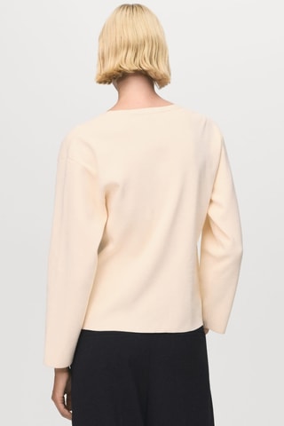 Veste en maille boutons bijoux - Ecru