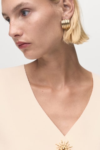 Veste en maille boutons bijoux - Ecru