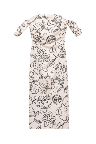 Robe bustier à fleurs - Blanc cassé