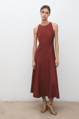 Robe évasé à godets - Orange