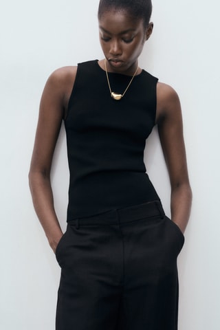 Top maille fine - Noir