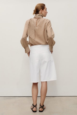 Bermuda jort denim taille normale - Blanc