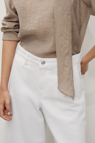 Bermuda jort denim taille normale - Blanc