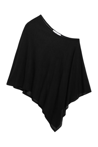 Cape en maille asymétrique - Noir