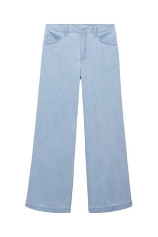 Pantalon denim wideleg taille normale - Bleu clair